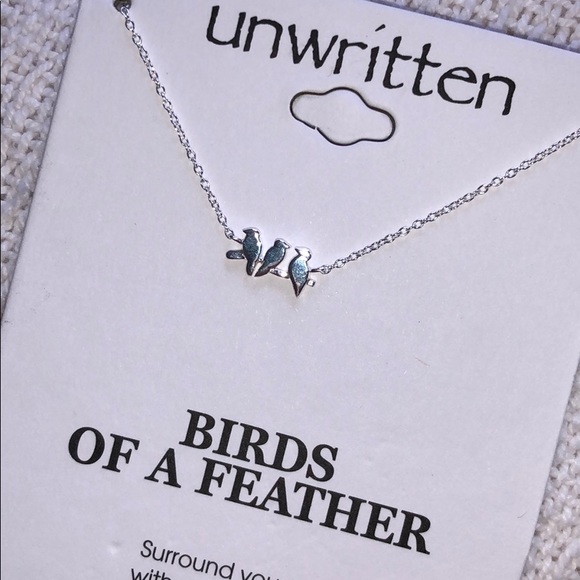 Unwritten Jewelry - BIRDS OF A FEATHER Pendant Sterlng Silver Necklace